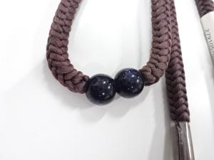 未使用品　天然石帯留め　正絹手組帯締めセット